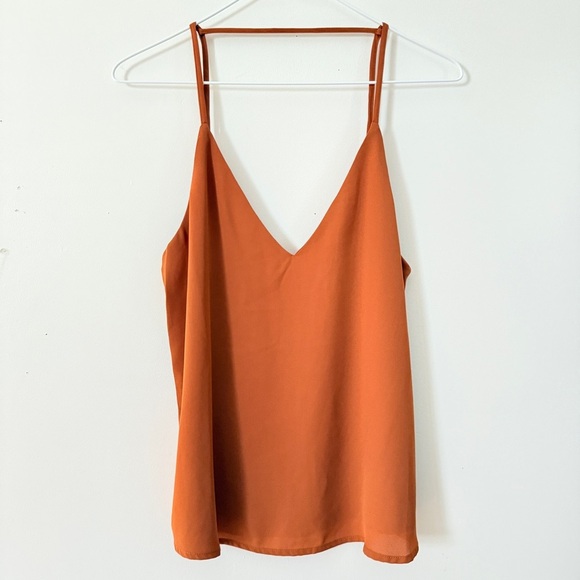 Lulu's Terracotta Cool Moves Backless Tank Top Sleeveless Blouse - Picture 4 of 6